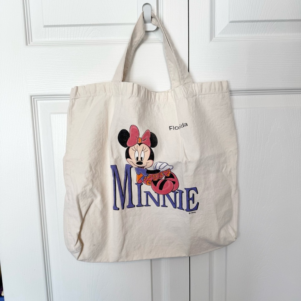 Vintage DISNEY Minnie Mouse FLORIDA canvas tote bag